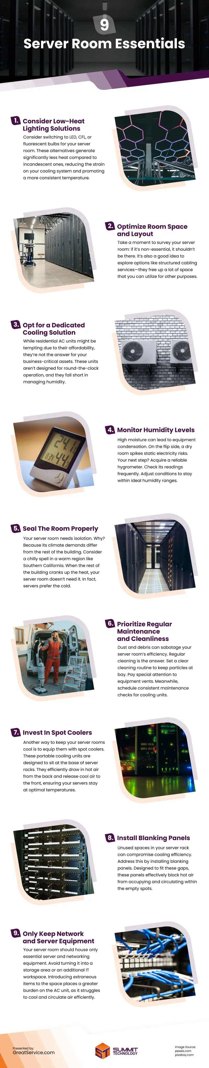 9 Server Room Essentials Infographic